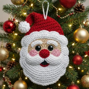 Santa Claus Ornament Crochet Pattern Christmas Holiday Wall or Tree Decor