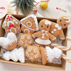 Crochet Gingerbread Ornaments Pattern Christmas Tree Decorations โ My Crafty